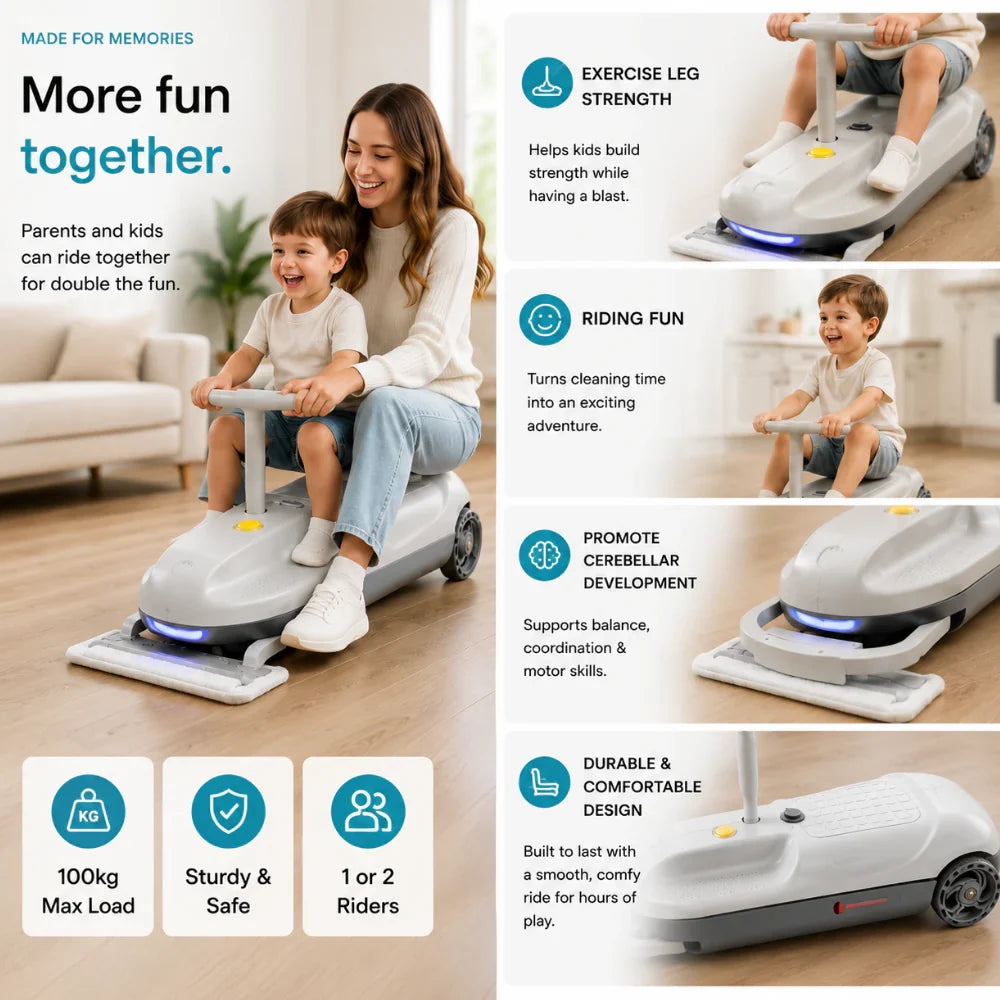 The ride-on go-kart for kids that doubles as a mop.