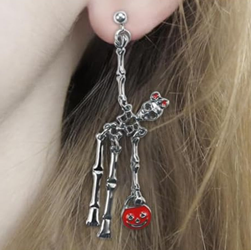 BoneBoo Dancing Skeleton Halloween Earrings