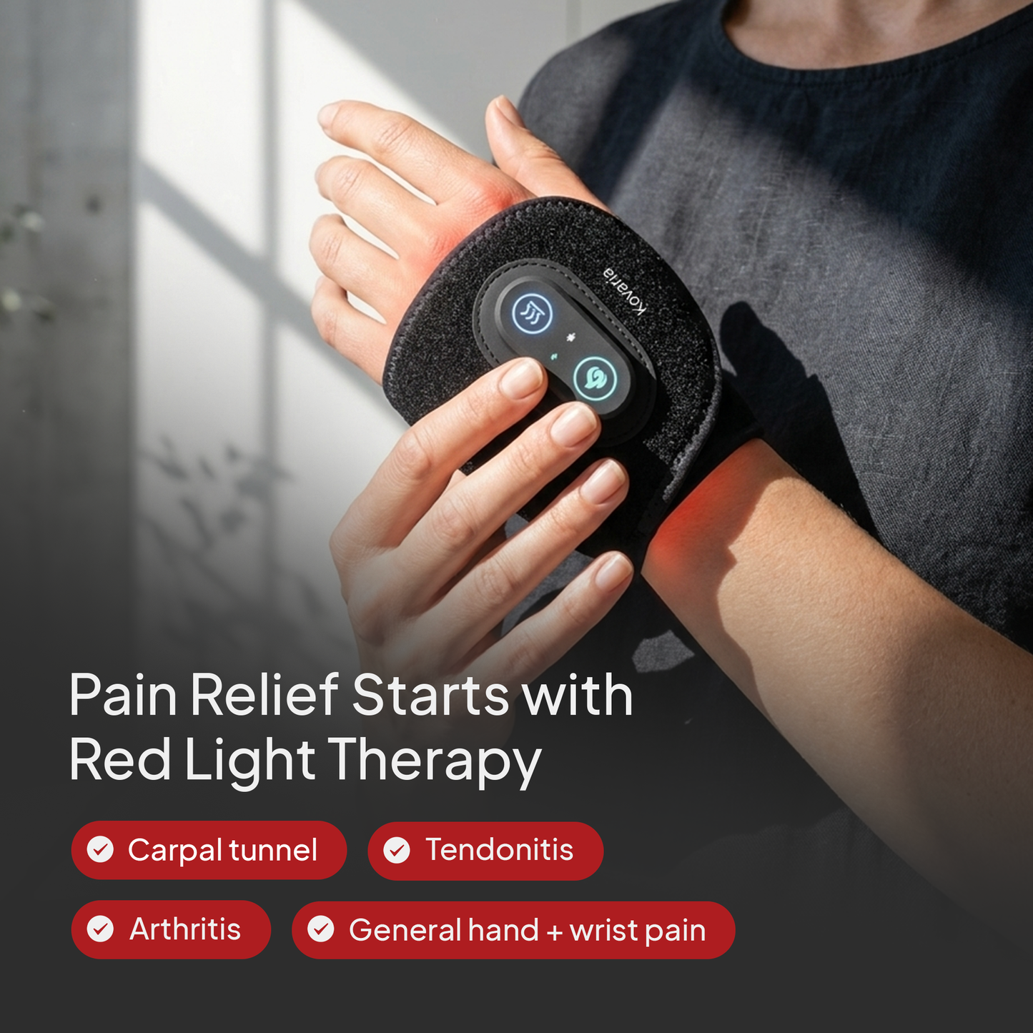 LumaRelief™ Red Light Therapy Wrist Wrap