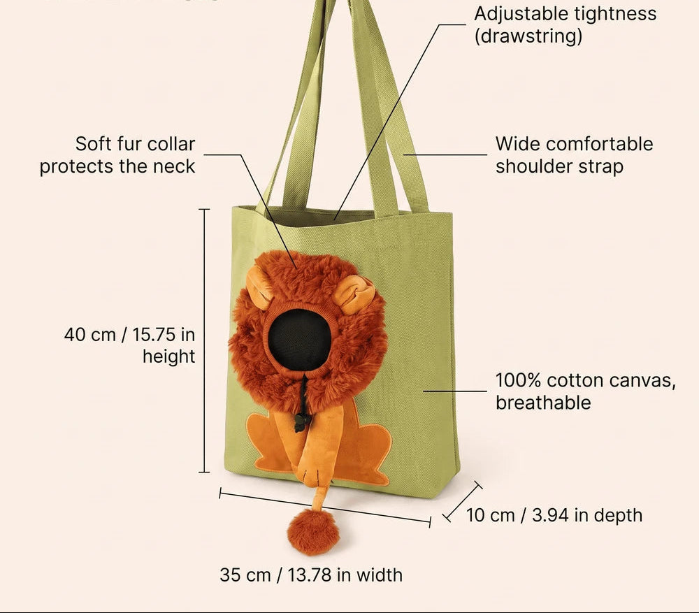 Lion Shaped Cat Carrier Bag