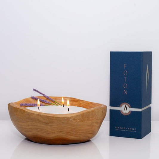 Wooden Bowl Gift Set - Scented White