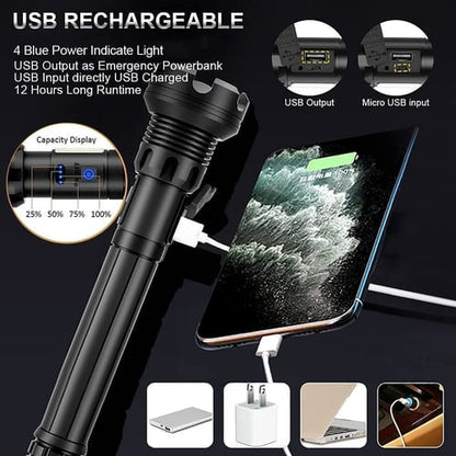 🎁 Last Day Promotion- SAVE 70% 🏠LED Rechargeable Tactical Laser Flashlight