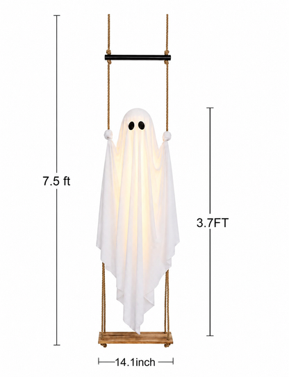SwingingBoo™ LED Hanging Ghost Swing Decoration