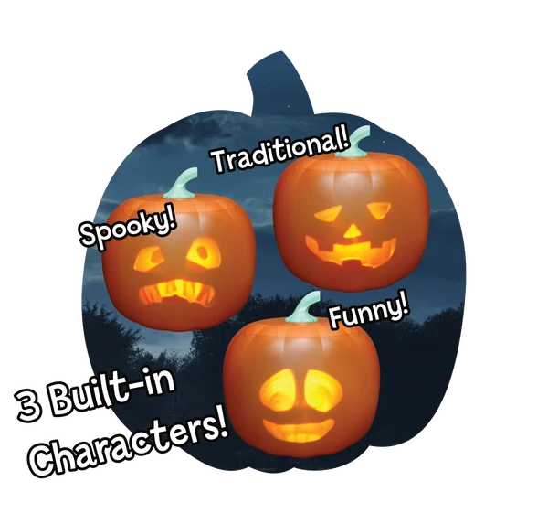 ANIMAT3D Jabberin' Jack XL The Talking Animated Pumpkin with Built-In Projector & Speaker