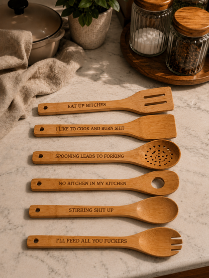 Sass & Serve 6-Piece Bamboo Kitchen Utensil Set