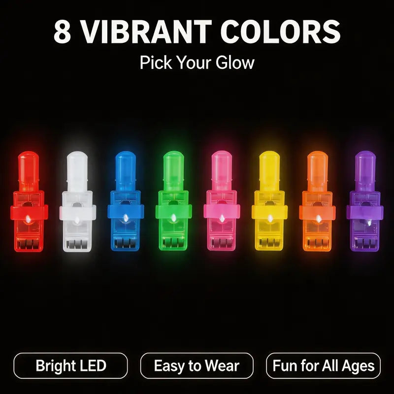 Halloween LED Finger Projection Lights – 8/16/24-Piece Party Favor Sets