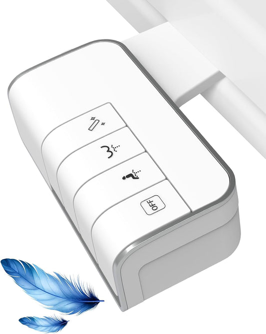 Hibbent Non-Electric Bidet Toilet Attachment – Dual Nozzle Fresh Water Bidet for Rear & Feminine Wash, Adjustable Water Pressure Control, Self-Cleaning Sprayer, Easy Install, White