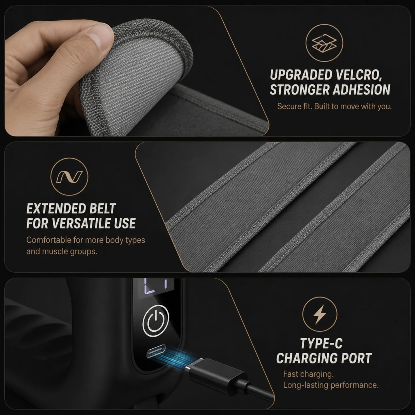 PulseLoop Wearable Muscle Massager – Hands-Free USB Rechargeable Relief Device