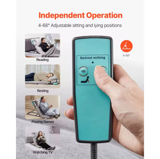 RiseEase – Electric Remote-Controlled Bed Lift & Adjustable Backrest for Easy Sitting