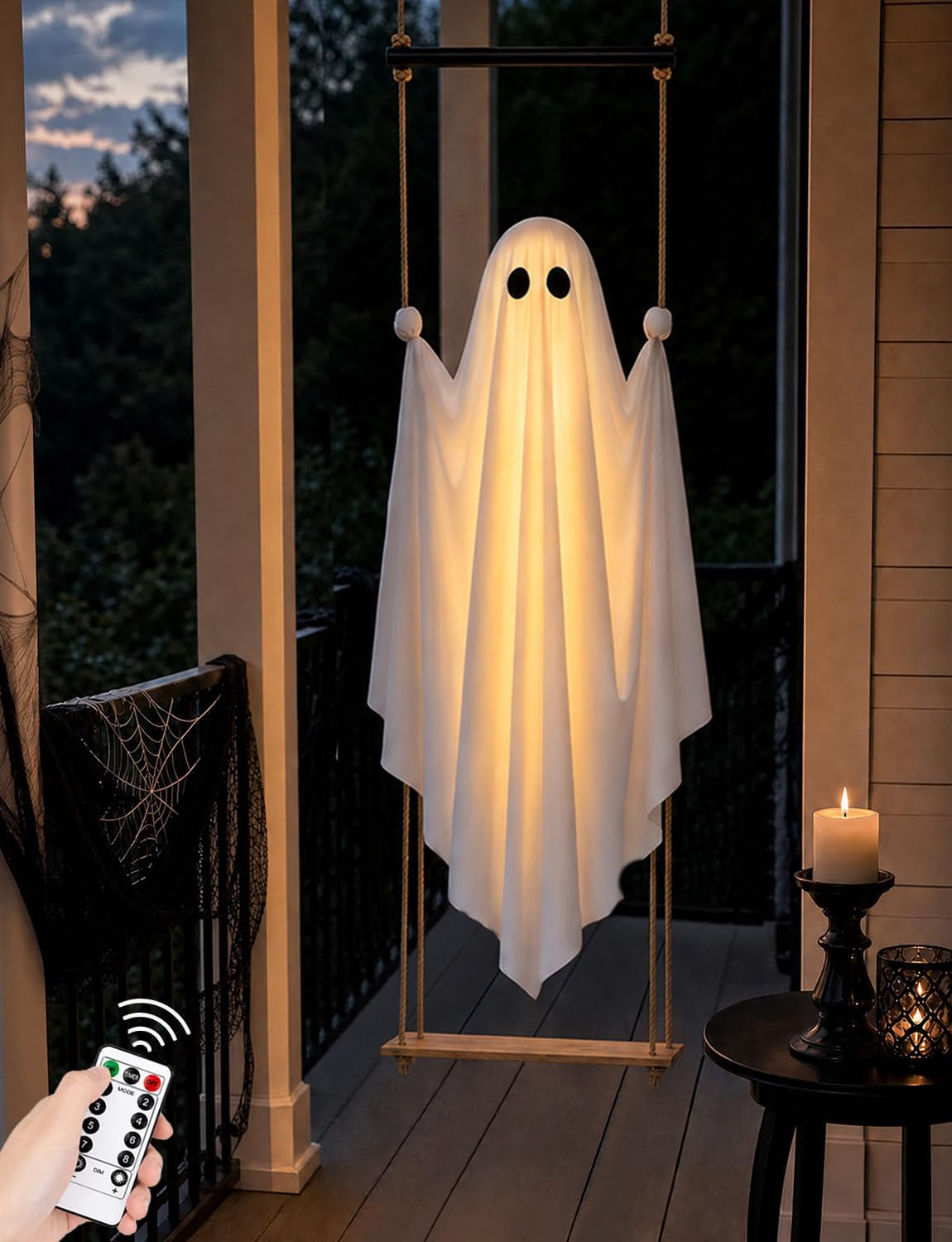 SwingingBoo™ LED Hanging Ghost Swing Decoration