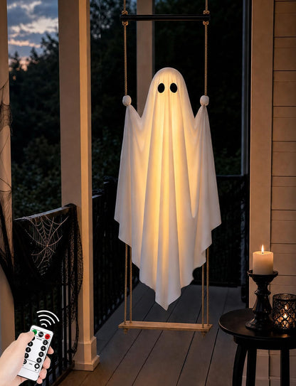 SwingingBoo™ LED Hanging Ghost Swing Decoration