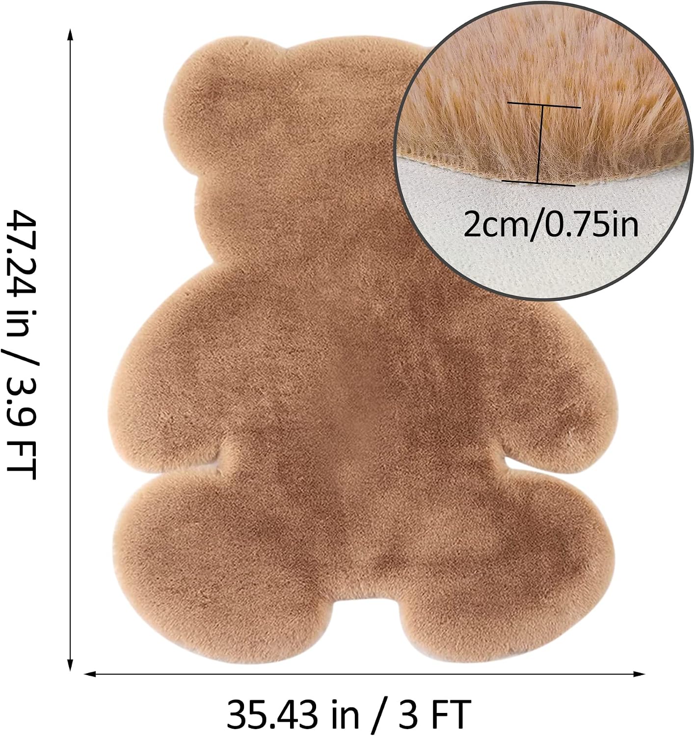 CuddleNest Bear Shag Area Rug