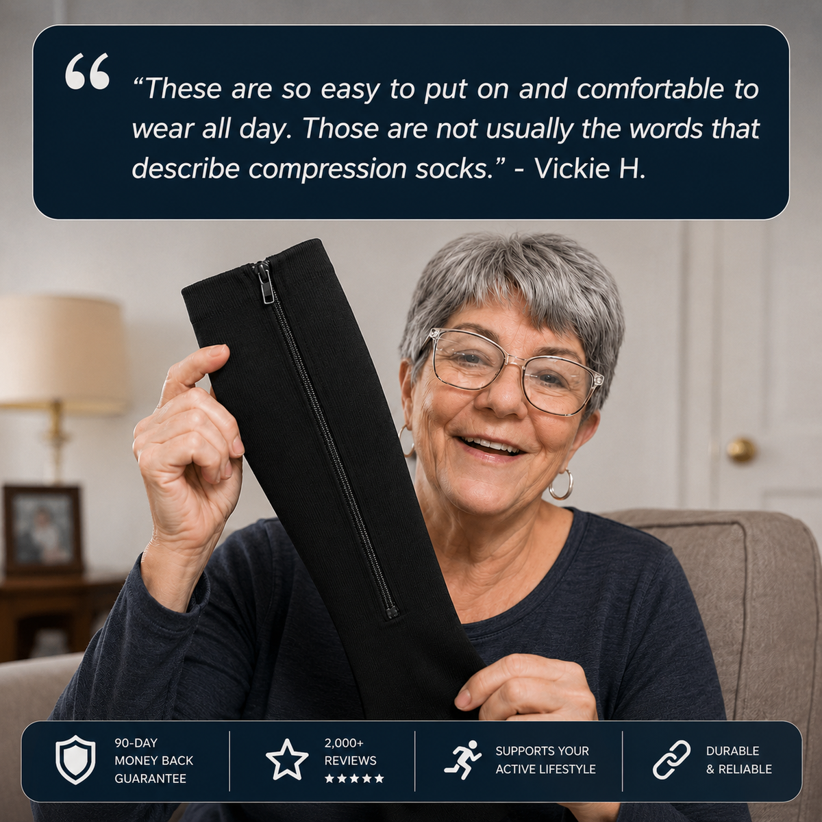 EaseZip Compression Socks