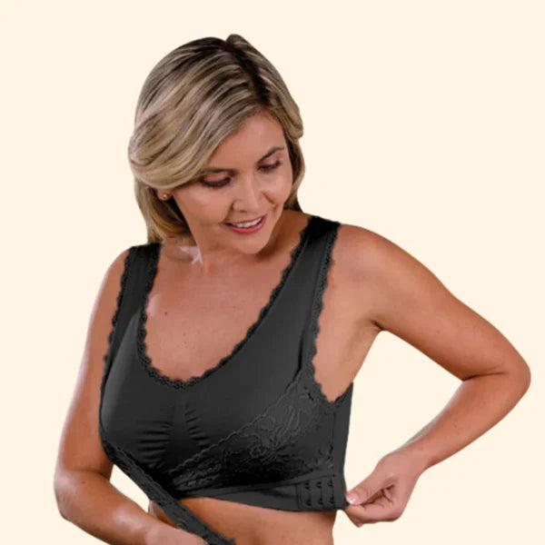 🏆LAST DAY SALE 50% OFF – Comfy Corset Bra Front Cross Side Buckle Lace Bras🎁