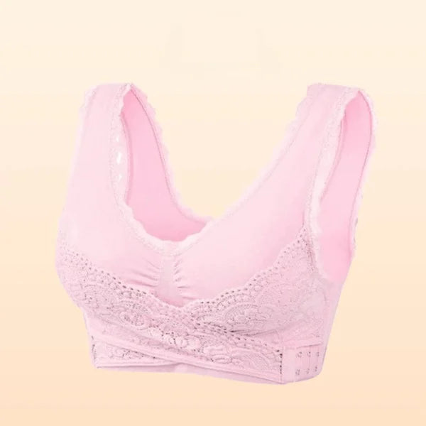 🏆LAST DAY SALE 50% OFF – Comfy Corset Bra Front Cross Side Buckle Lace Bras🎁
