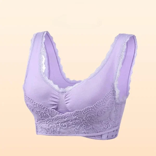 🏆LAST DAY SALE 50% OFF – Comfy Corset Bra Front Cross Side Buckle Lace Bras🎁