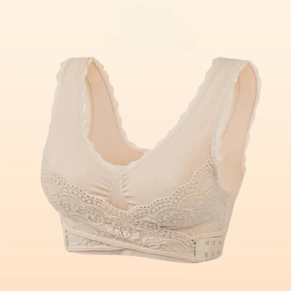 🏆LAST DAY SALE 50% OFF – Comfy Corset Bra Front Cross Side Buckle Lace Bras🎁
