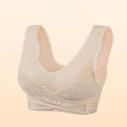 🏆LAST DAY SALE 50% OFF – Comfy Corset Bra Front Cross Side Buckle Lace Bras🎁