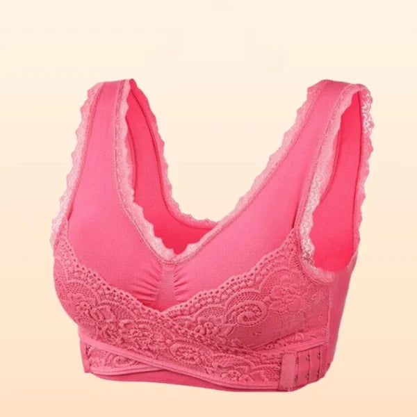 🏆LAST DAY SALE 50% OFF – Comfy Corset Bra Front Cross Side Buckle Lace Bras🎁
