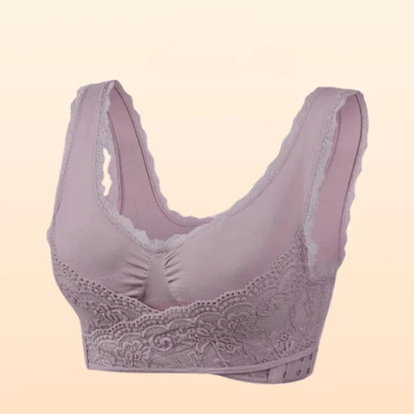 🏆LAST DAY SALE 50% OFF – Comfy Corset Bra Front Cross Side Buckle Lace Bras🎁