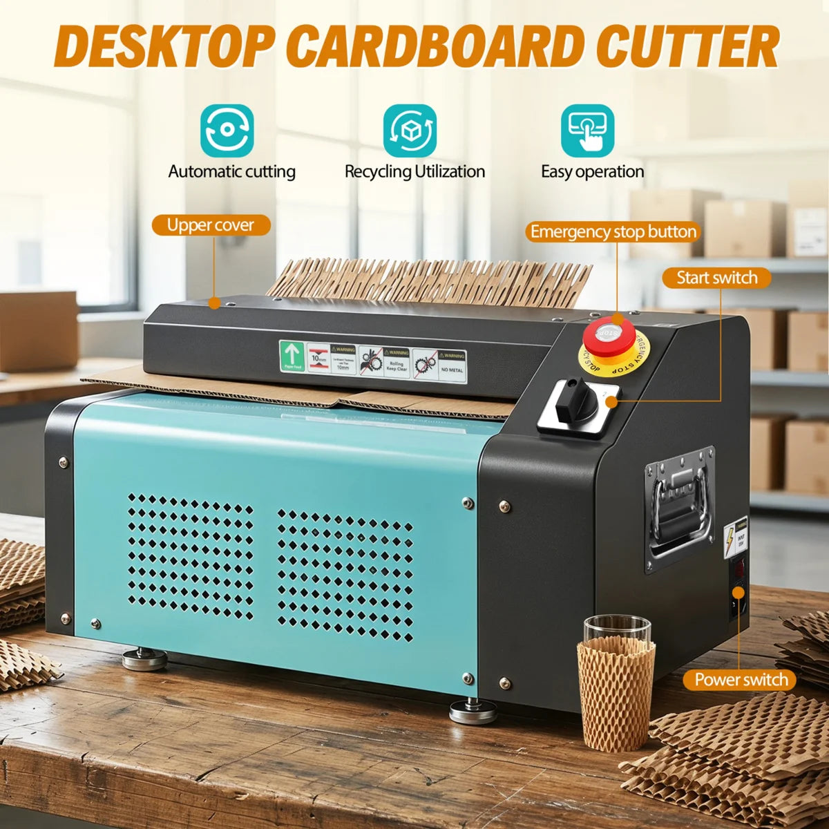 EcoPack Pro Honeycomb Packing Machine & Cardboard Shredder – 350mm