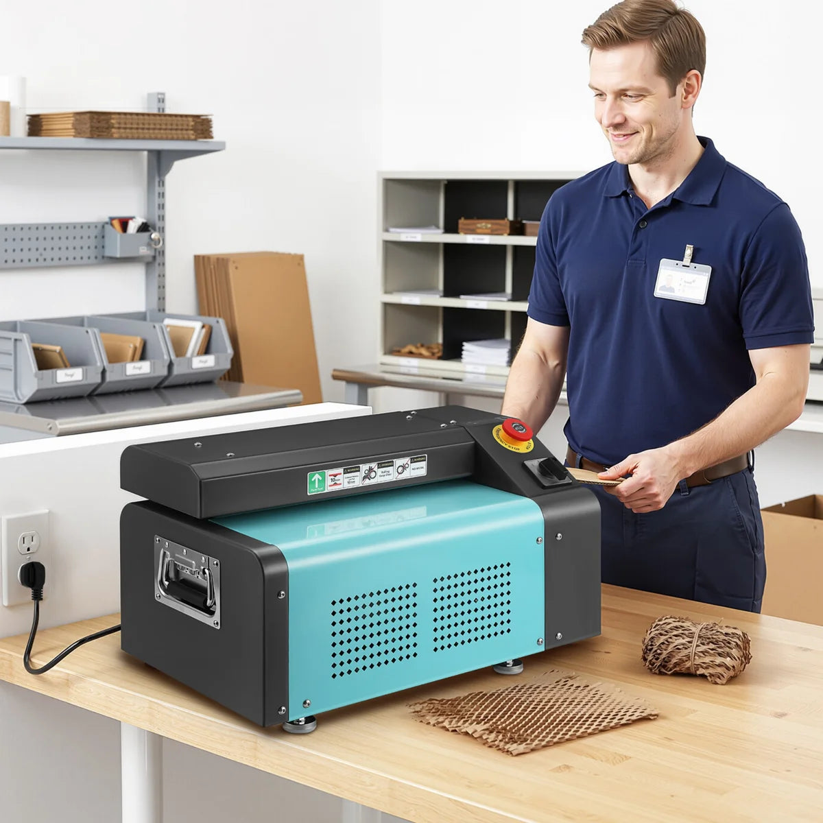 EcoPack Pro Honeycomb Packing Machine & Cardboard Shredder – 350mm