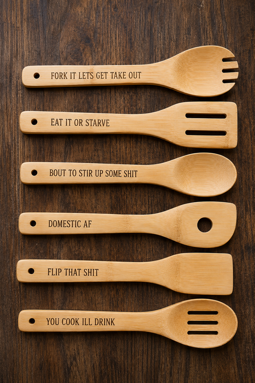 Sass & Serve 6-Piece Bamboo Kitchen Utensil Set