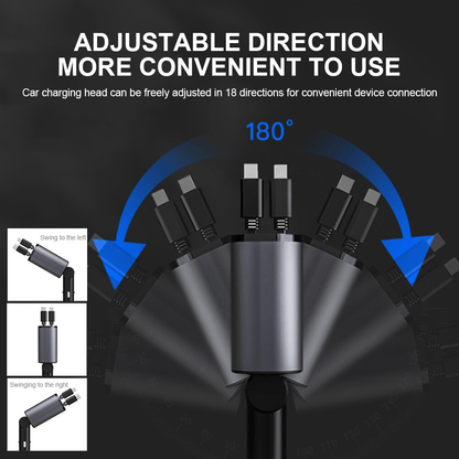 ⏰Last Day Promotion 50% Off - Fast Charge Retractable Car Charger