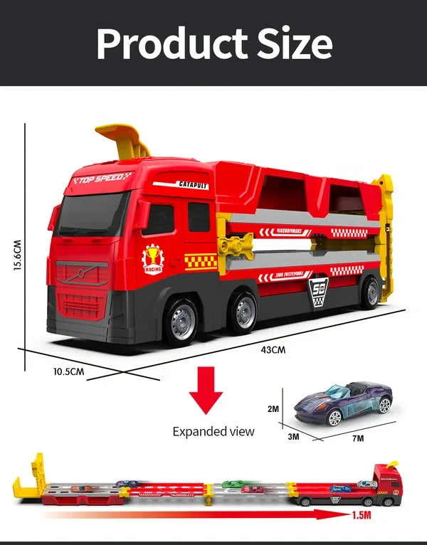 🎅Xmas Sales - 50% off💥Mega Hauler Truck With Ejection Race Track