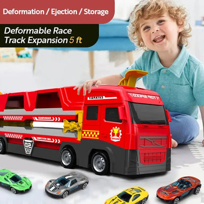 🎅Xmas Sales - 50% off💥Mega Hauler Truck With Ejection Race Track