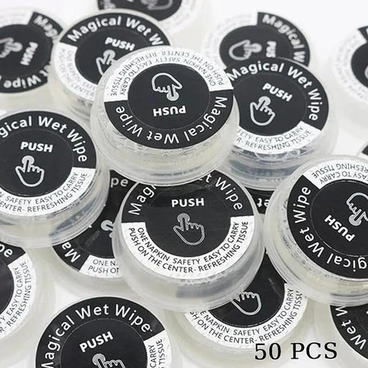 Pressed Portable Wet and Dry Wipes