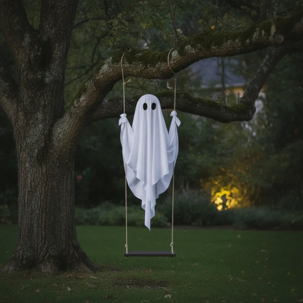 SwingingBoo™ LED Hanging Ghost Swing Decoration