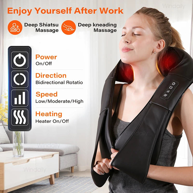RelaxEase 4D Heated Shiatsu Massager