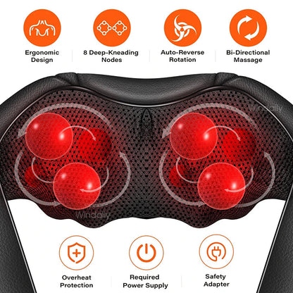 RelaxEase 4D Heated Shiatsu Massager
