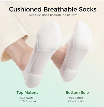 Double-Cushion Socks — 2 Pairs | Padded Heel & Forefoot Comfort Socks