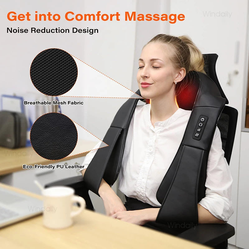 RelaxEase 4D Heated Shiatsu Massager