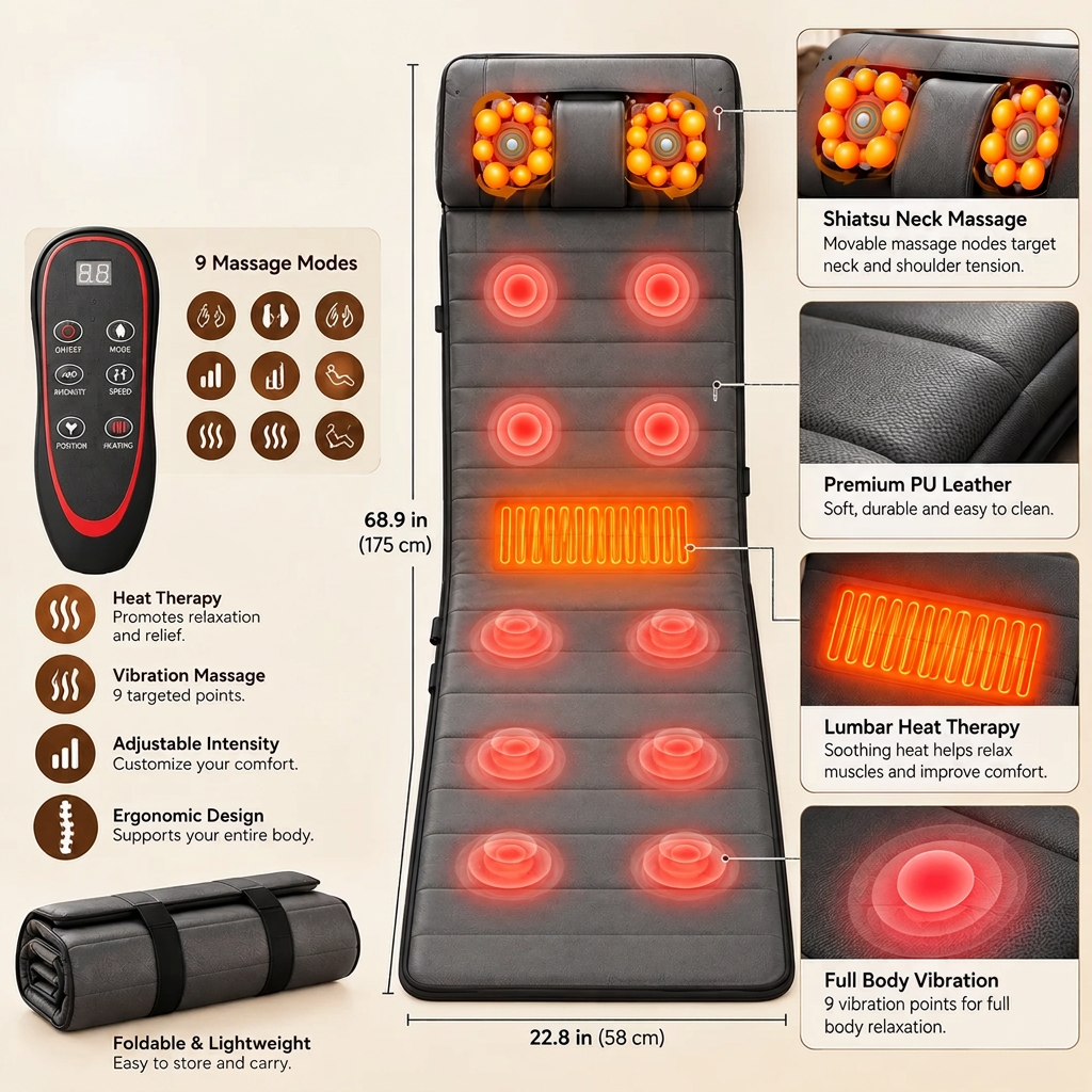 ThermaNest – Heated Full-Body Massage Mat for Relaxation & Everyday Comfort