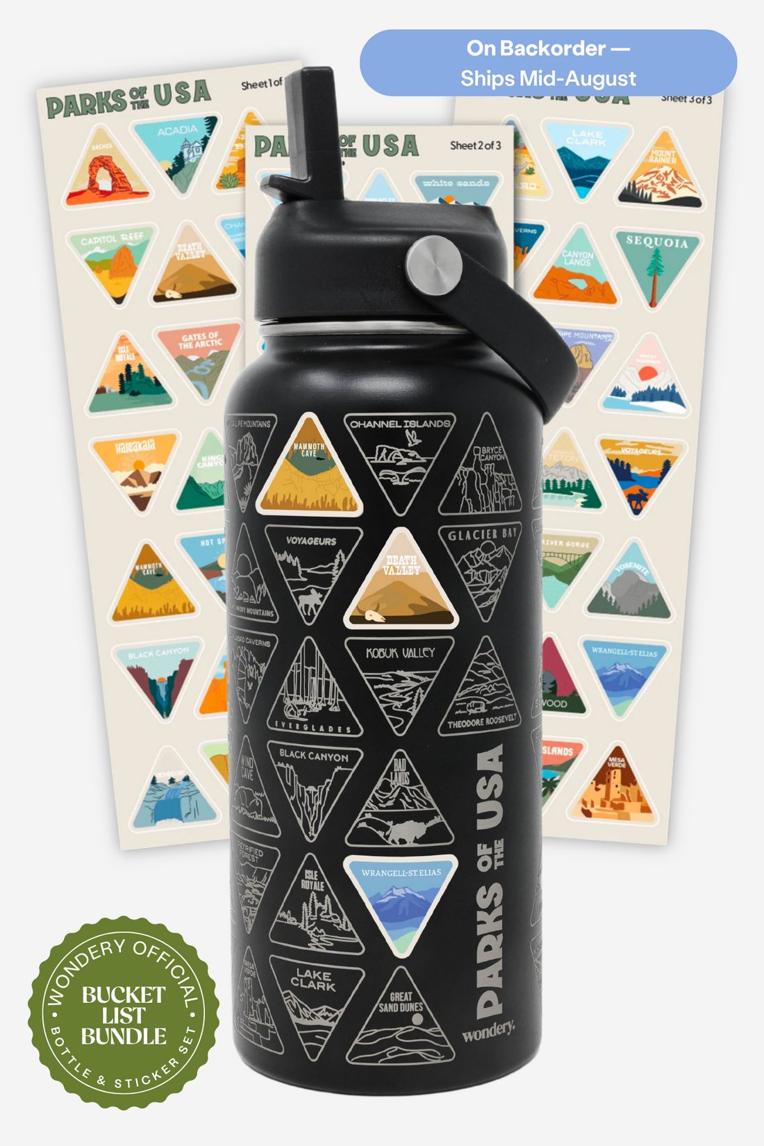 The Original Parks of the USA Bucket List Bottle | Black [Backorder]