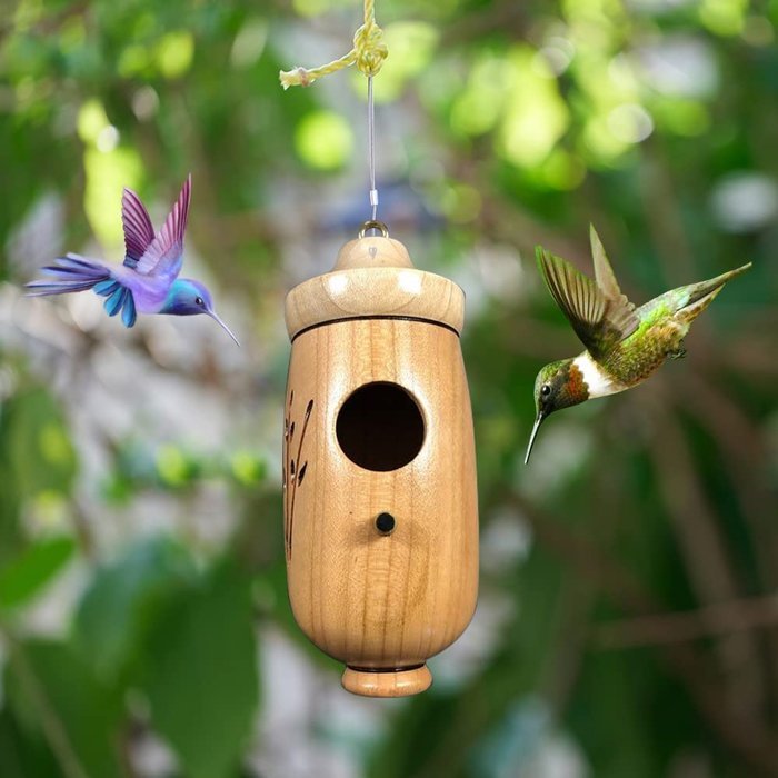 WOODEN HUMMINGBIRD HOUSE-GIFT FOR NATURE LOVERS