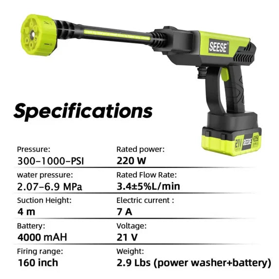SEESE Cordless Pressure Washer (50% OFF TODAY) + Free Shipping