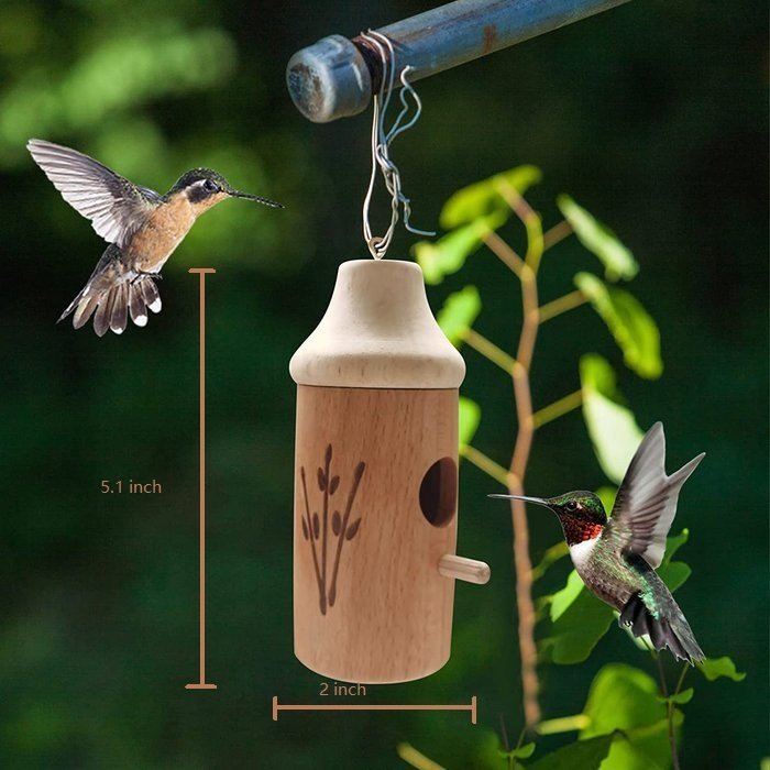 WOODEN HUMMINGBIRD HOUSE-GIFT FOR NATURE LOVERS