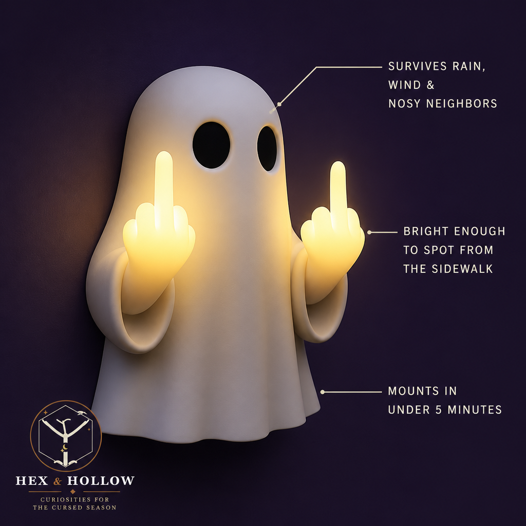 Halloween Ghost Middle Finger Glow Night Light