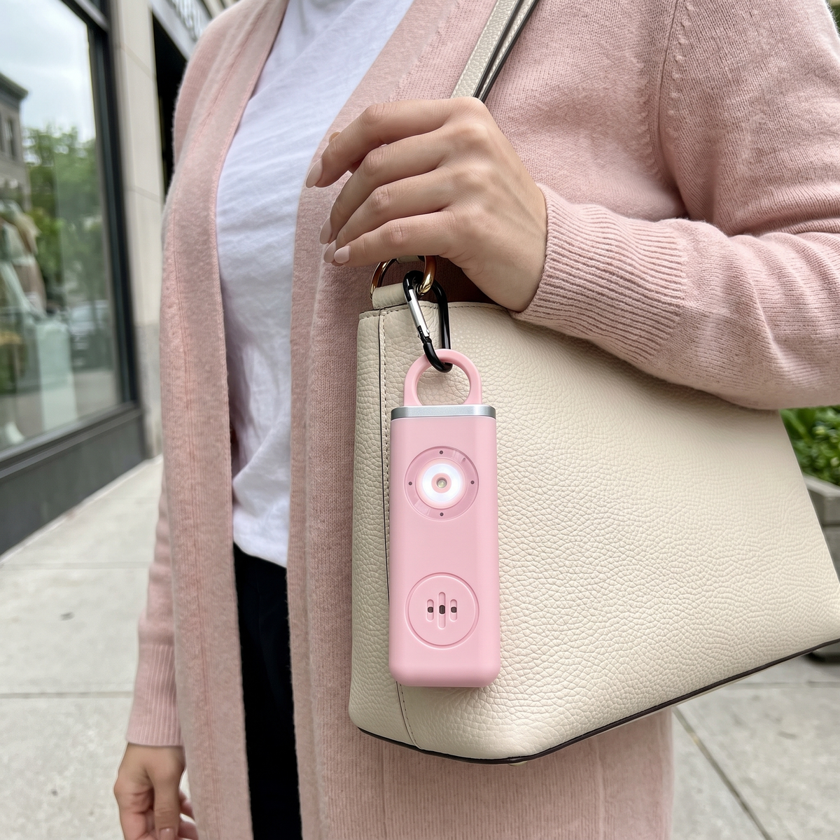 SafeLume – 130dB Personal Safety Alarm Keychain with Flashing Strobe Light | USB-C Rechargeable