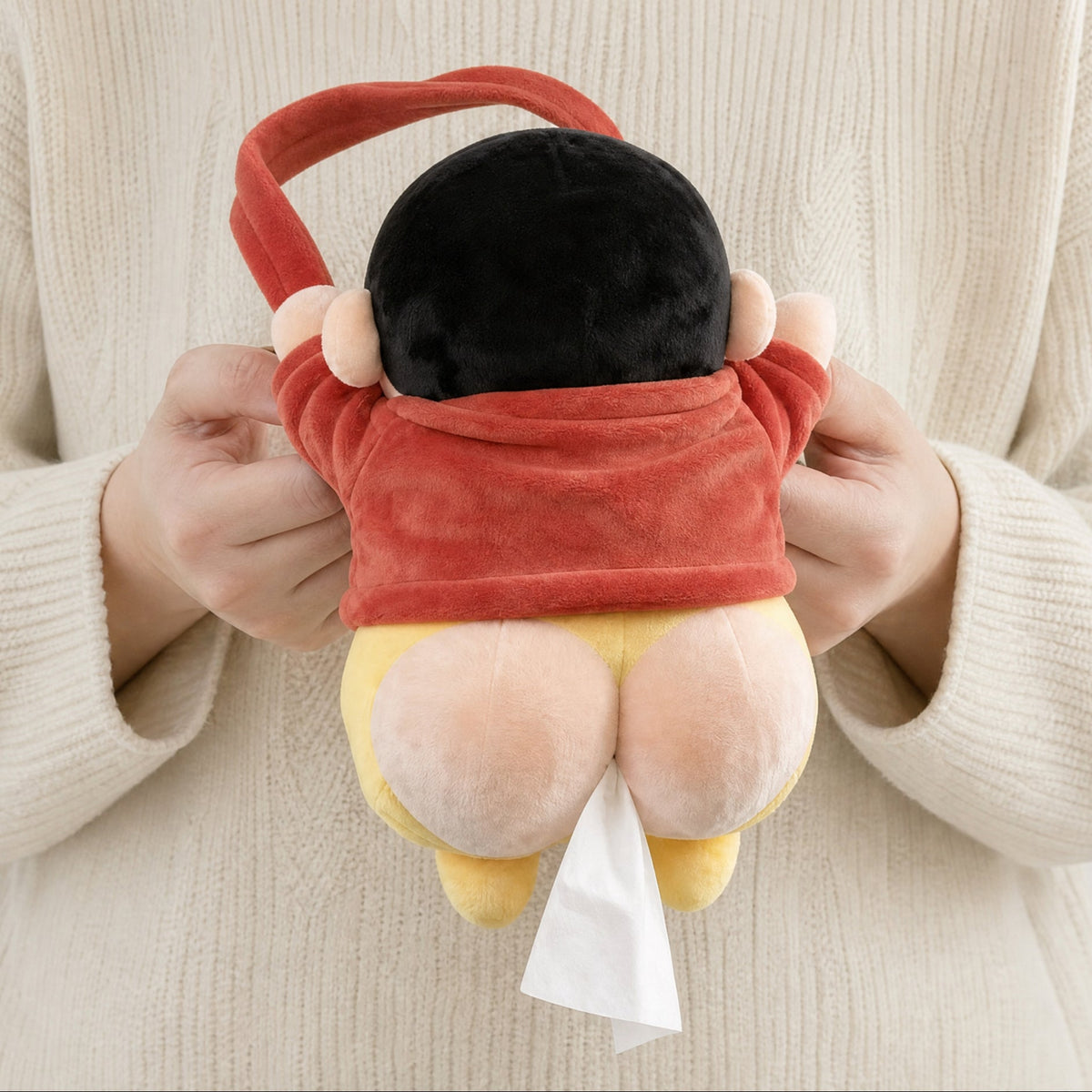 Plush Tush – Funny Plush Car Tissue Holder with Detachable Hanging Strap