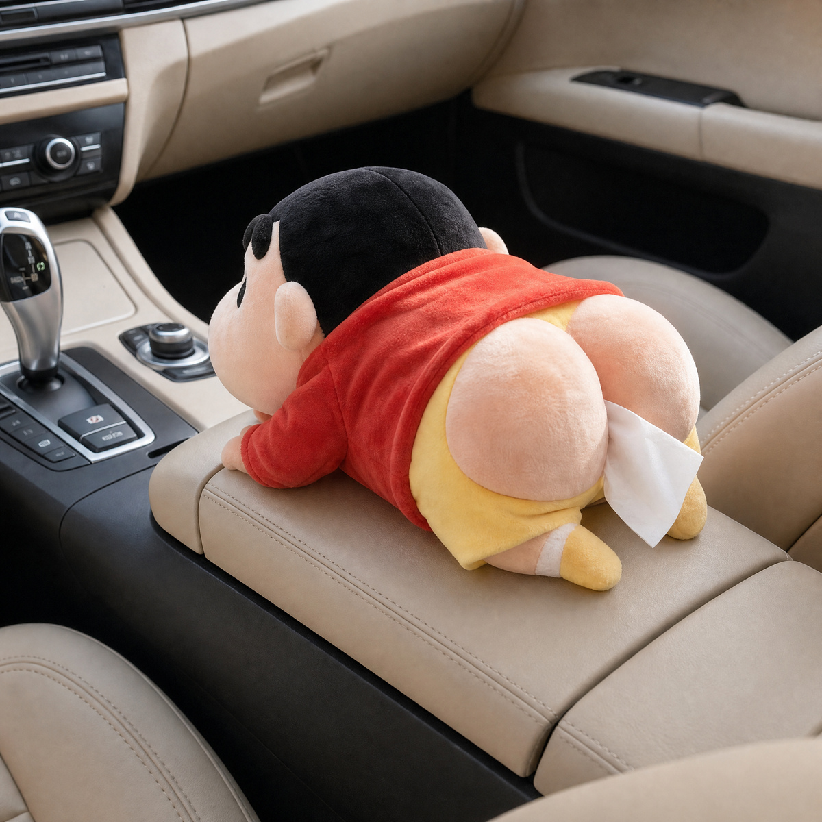 Plush Tush – Funny Plush Car Tissue Holder with Detachable Hanging Strap