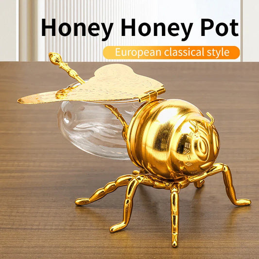 Bee Shaped Honey Jar With Spoon Versatile Novelty Container Condiment Pot Kitche