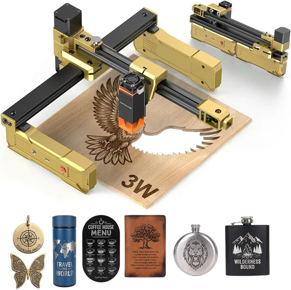 T1 Laser Engraver, 3000mW Foldable Laser Engraver Machine