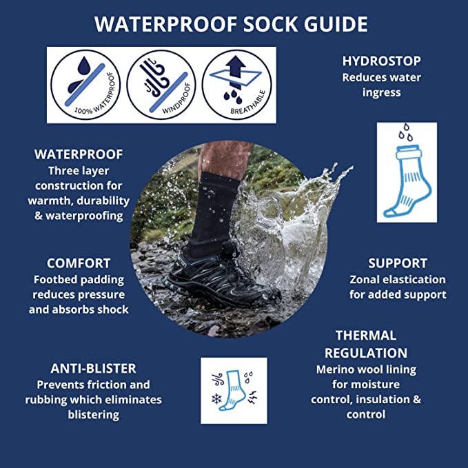 HappyFeet™ Waterproof, Breathable , Warm Socks for Hiking, Backpacking & Outdoor Adventures